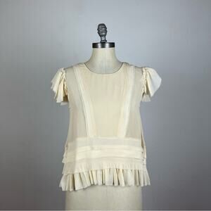 Love Shack Fancy Camille Top in Almond